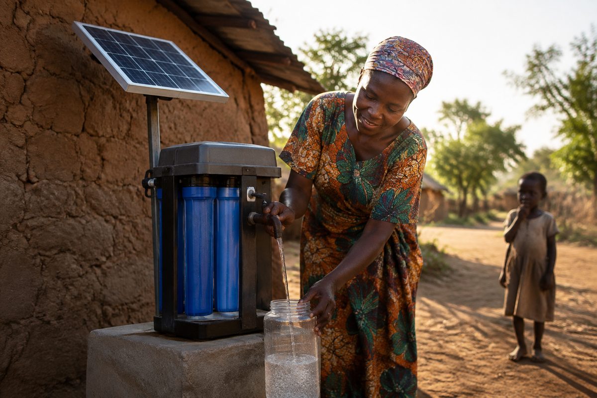 solar powered point of use water purifier rural Africa