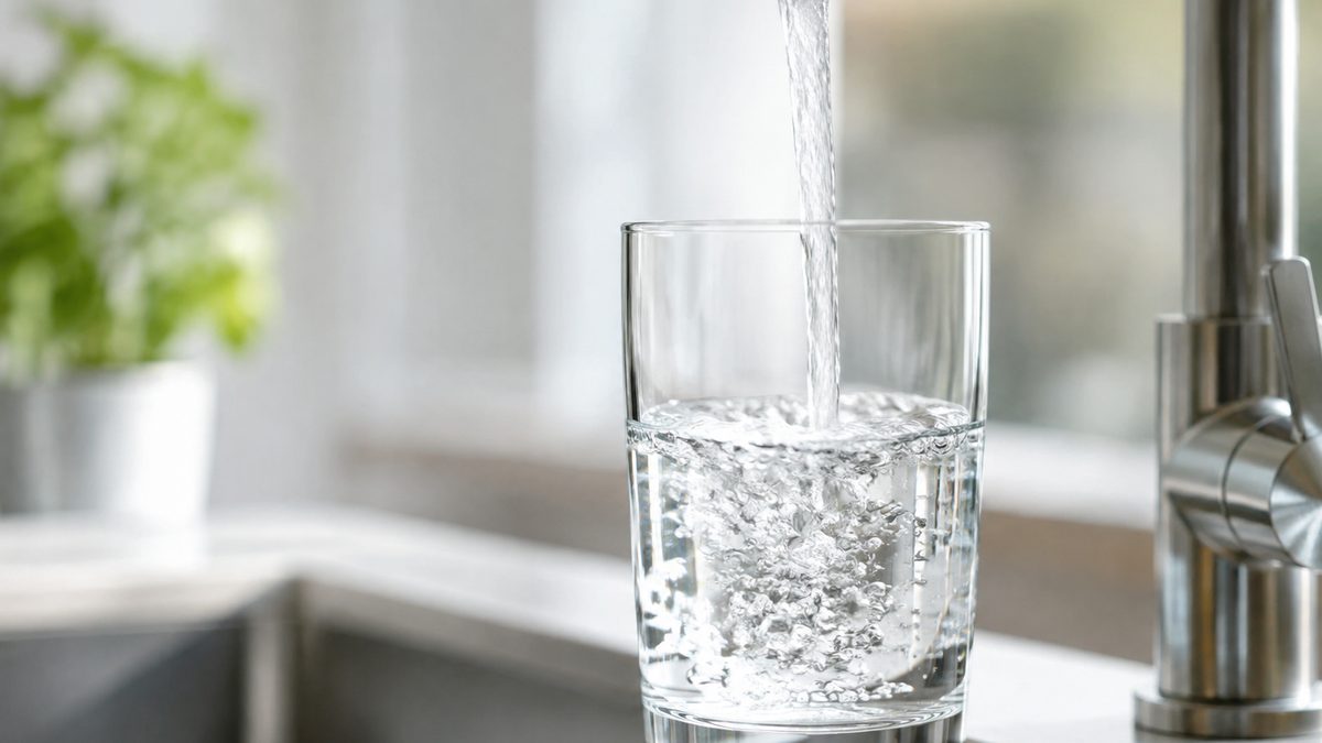 浄水器から注がれるきれいな飲料水