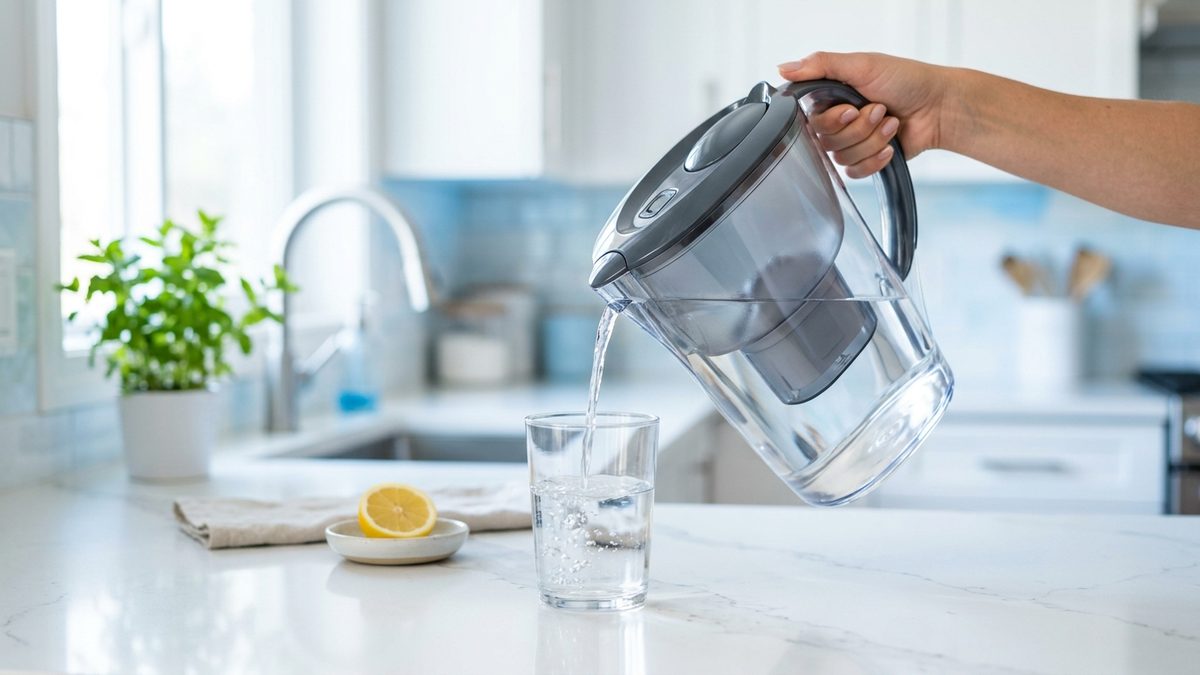 alkaline water ionizer filling a glass