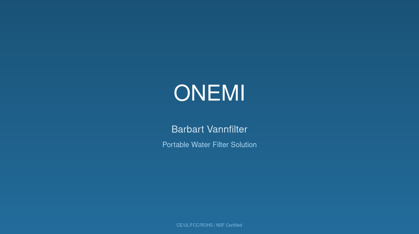Barbart vannfilter til turbruk og fjelltur - ONEMI