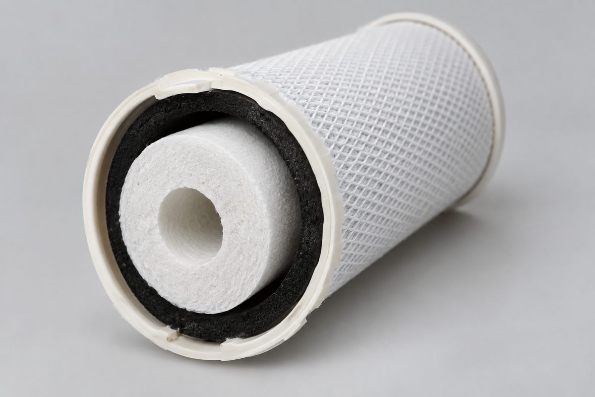 water filter cartridge carbon block housing cross section