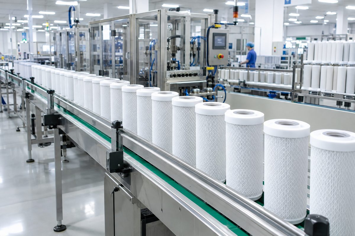 water filter cartridge factory production line
