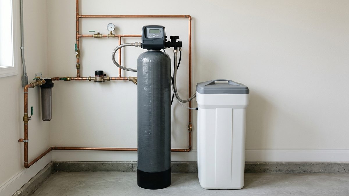 central water softener ion exchange resin tank and brine tank