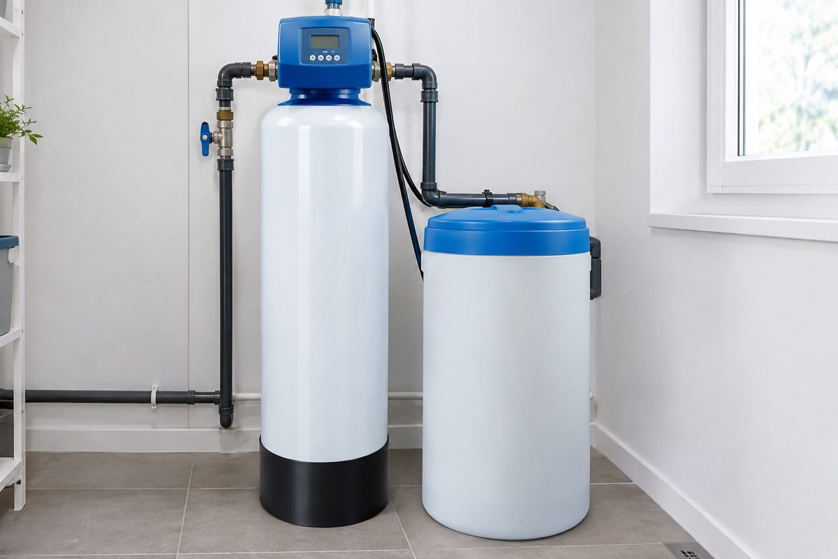 addolcitore d'acqua a resine con serbatoio salamoia
