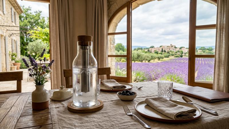 Carafes filtrées écologiques pour hôtels de luxe : Réduire l'empreinte carbone en Provence