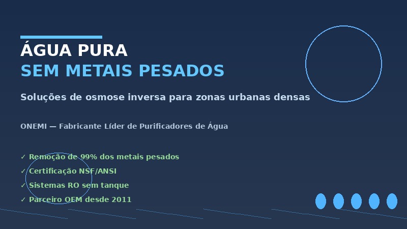 Como remover metais pesados da água da torneira em zonas urbanas densas | ONEMI