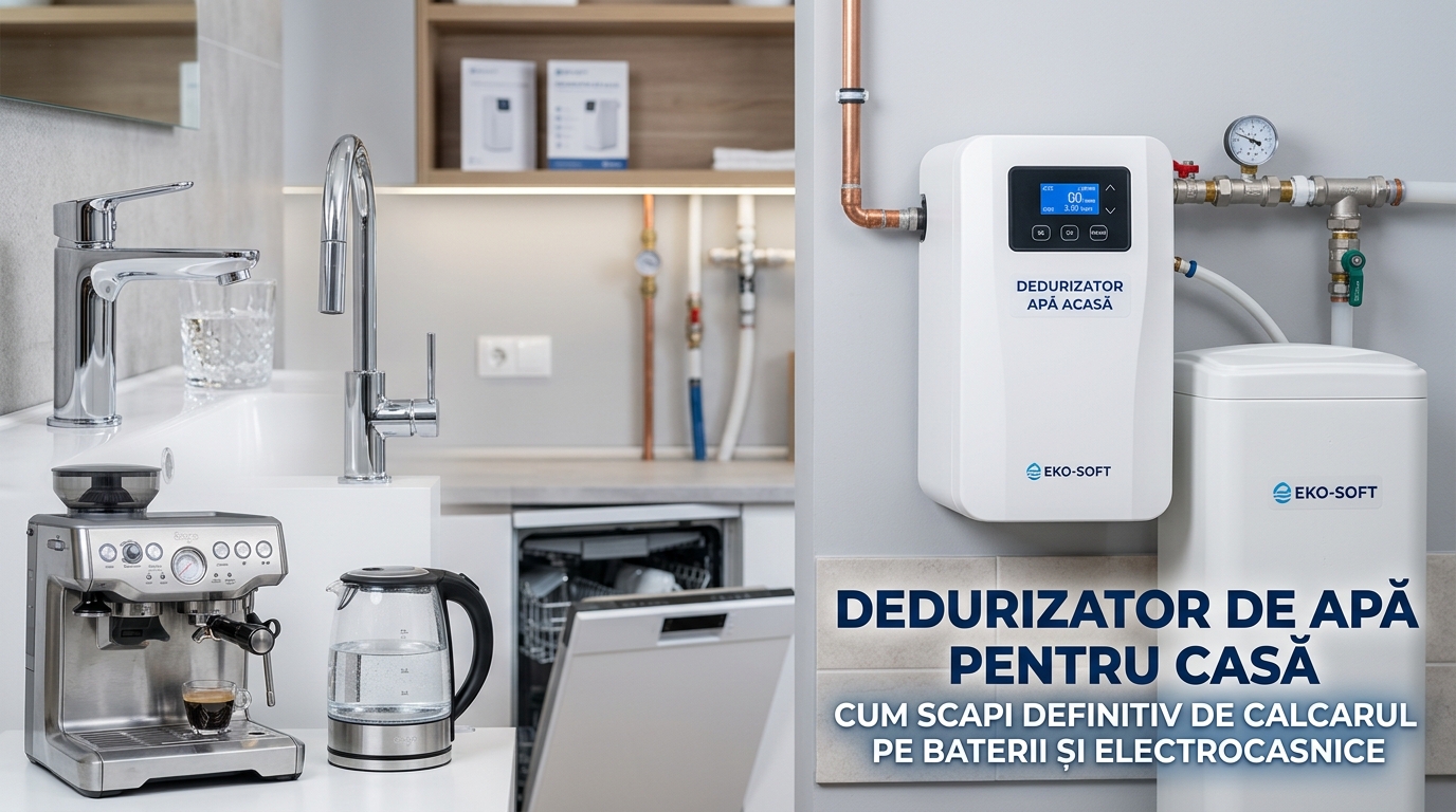 Dedurizator de apă pentru casă: cum scapi definitiv de calcarul pe baterii și electrocasnice