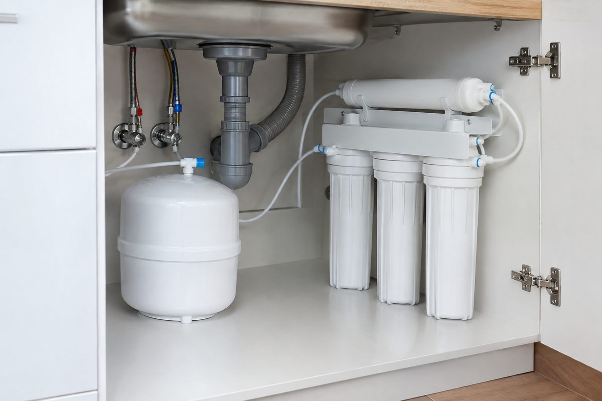 under sink reverse osmosis water purifier European kitchen