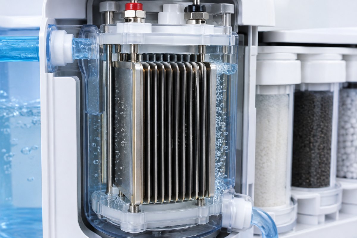 water ionizer electrolysis cell with coated plates