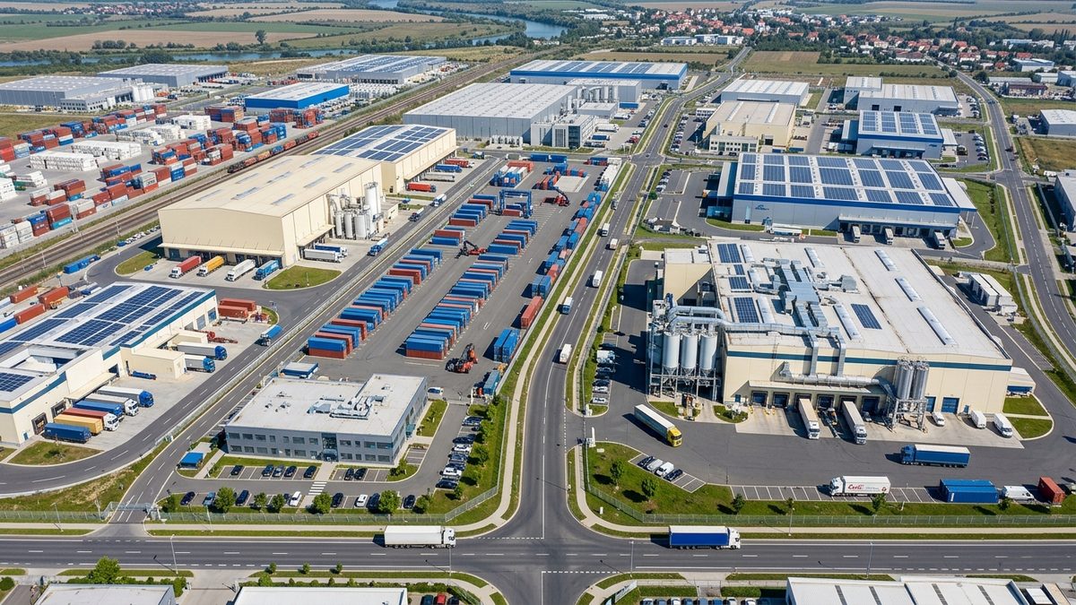 Aerial view of China water filter manufacturing industrial cluster
