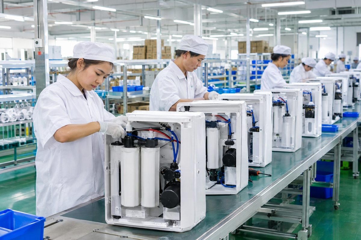 water purifier factory production line export India