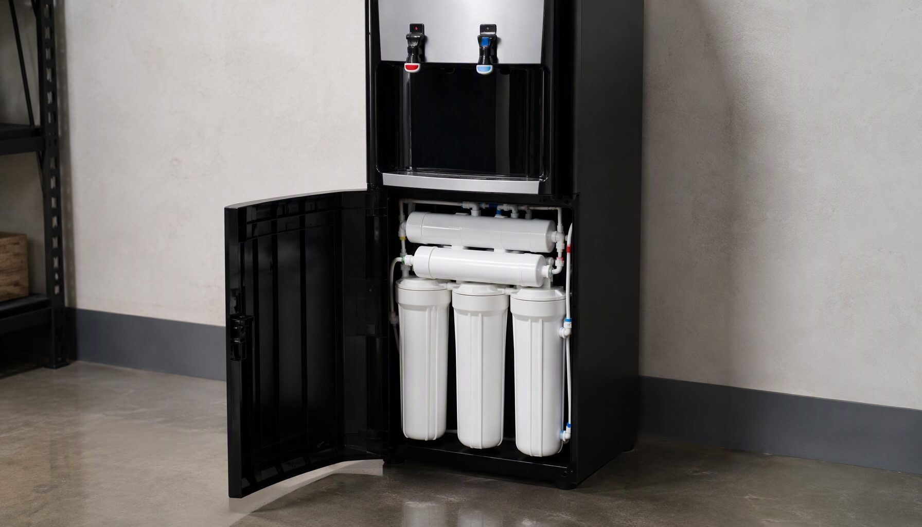 commercial water dispenser with multiple filter stages