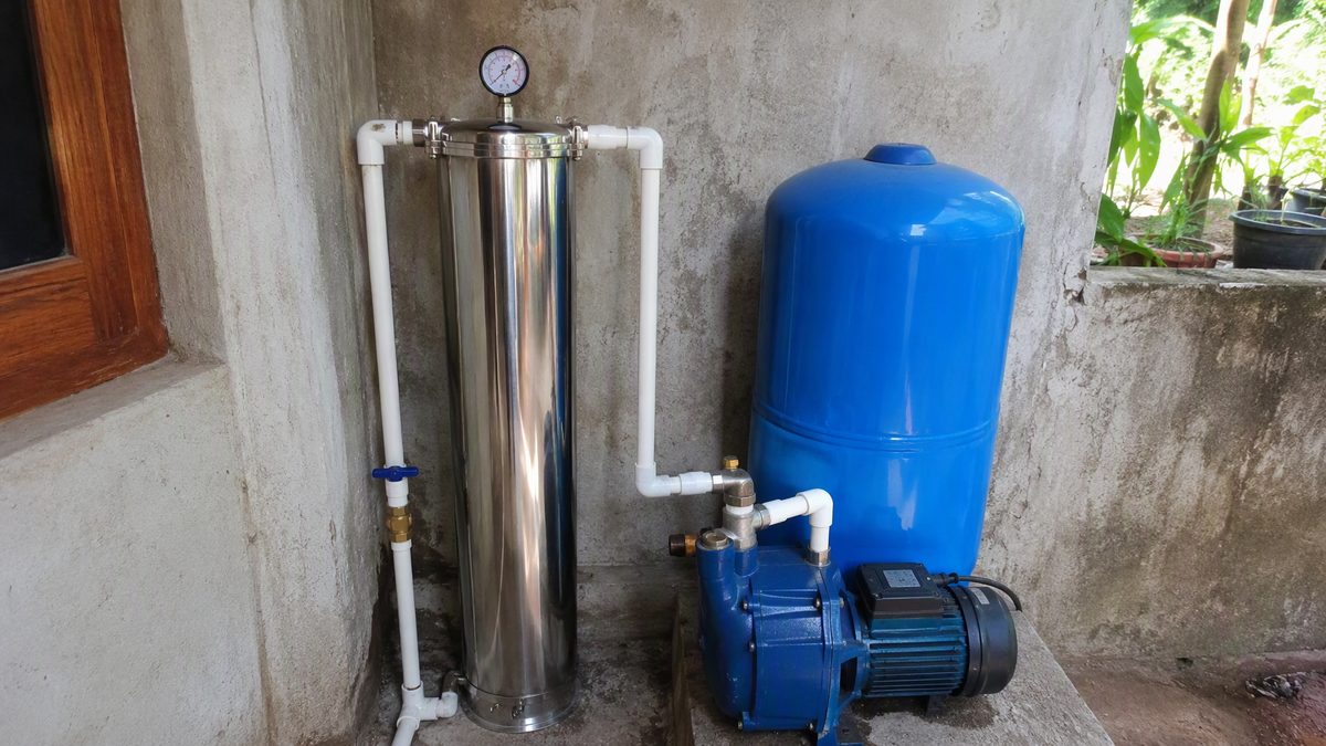 hindi kinakalawang na water filter unit na may pressure gauge