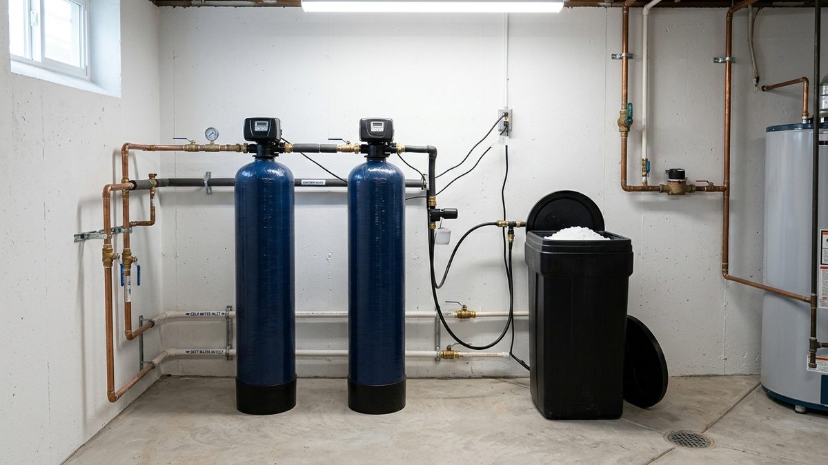 water softener ion exchange resin tank system
