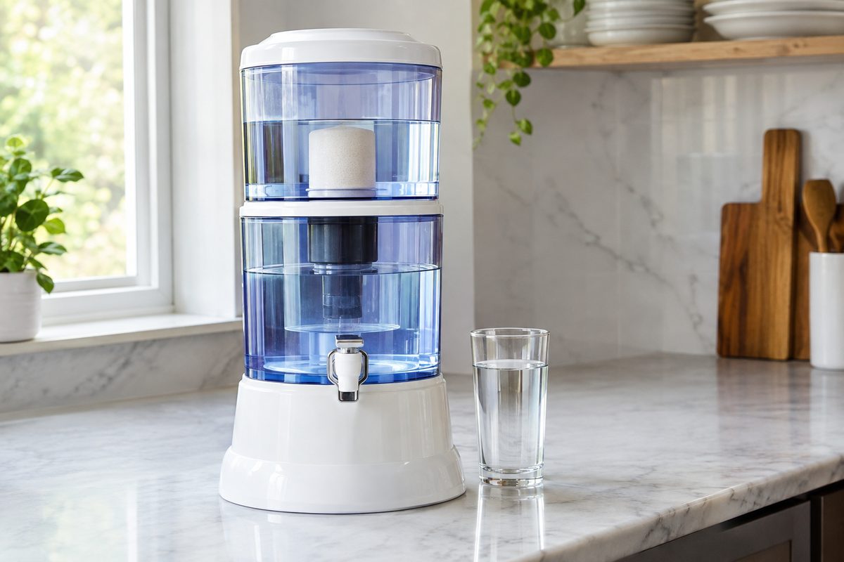 countertop gravity water purifier with ceramic filter