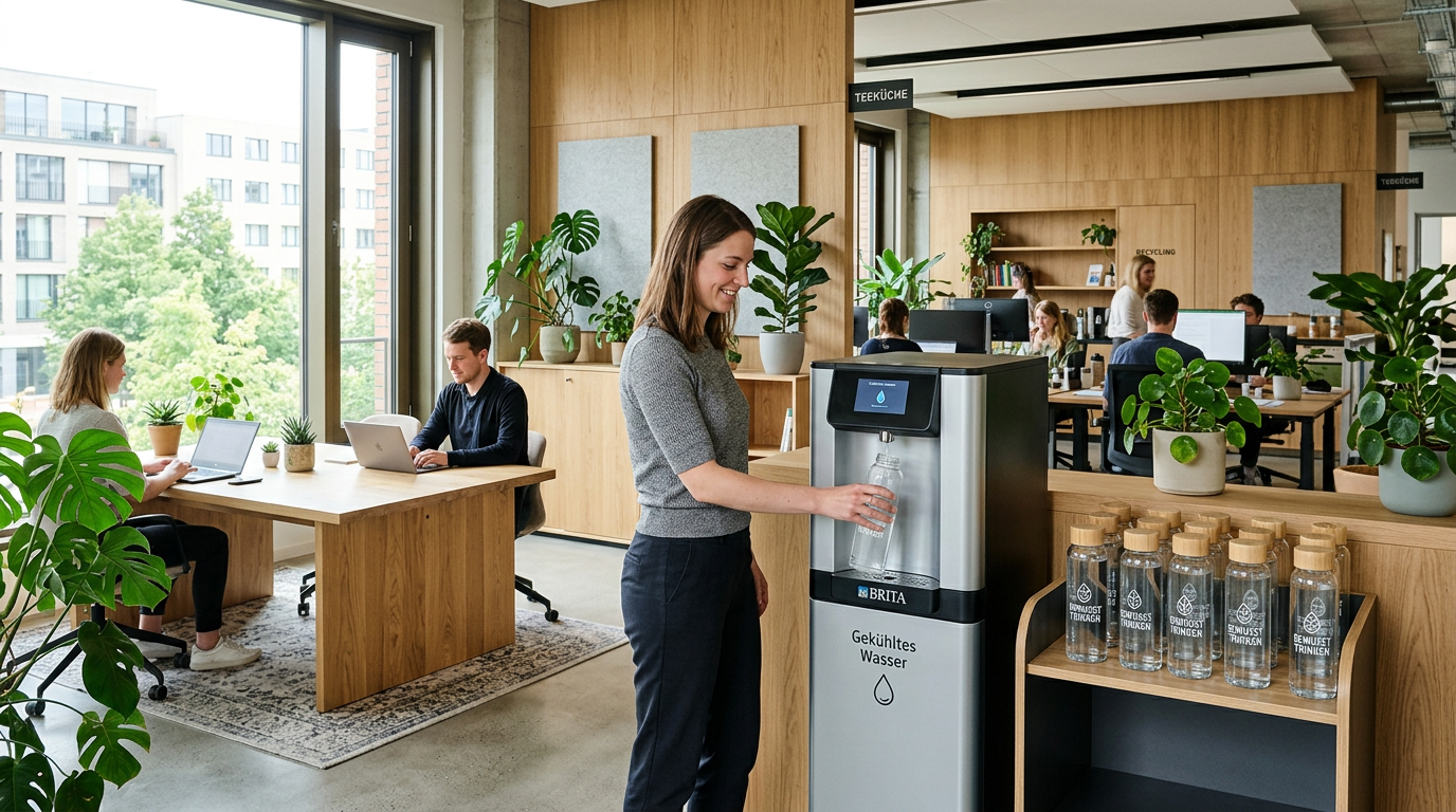 Nachhaltigkeit im Büro: Wasserspender mit Filtersystem sparen Plastikmüll und CO₂