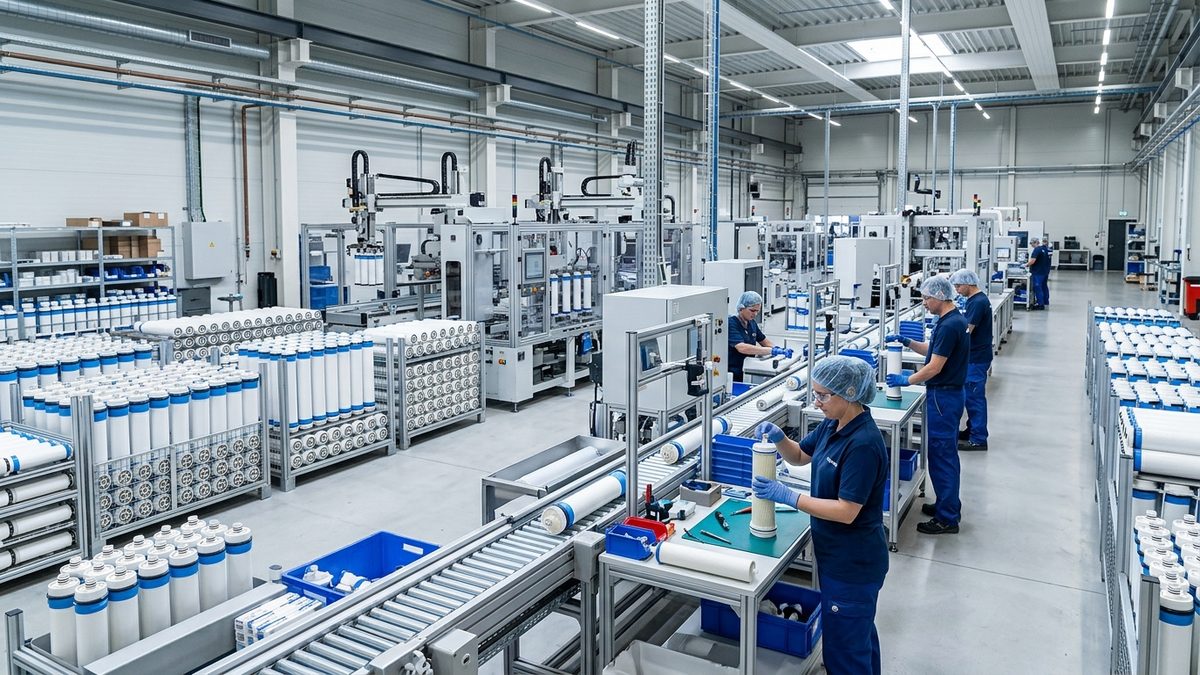 reverse osmosis membrane production line at water purifier factory