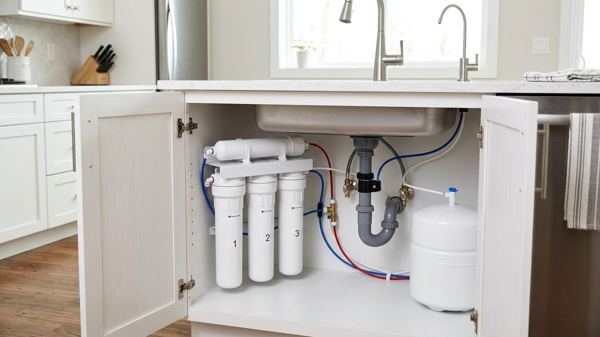 omgekeerde osmose systeem onder de spoelbak