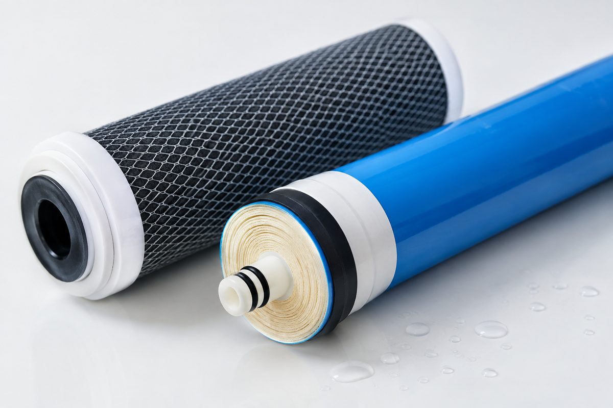 activated carbon and RO membrane water filter components
