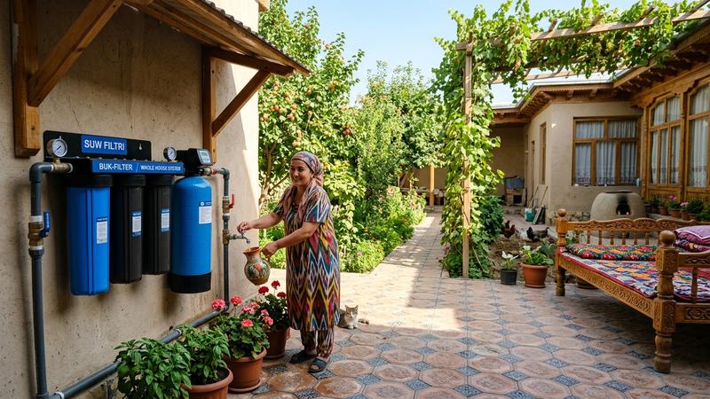 Quduq suvidan foydalanadigan hovli uylari uchun butun uyni tozalash (Whole-house) tizimlari | ONEMI