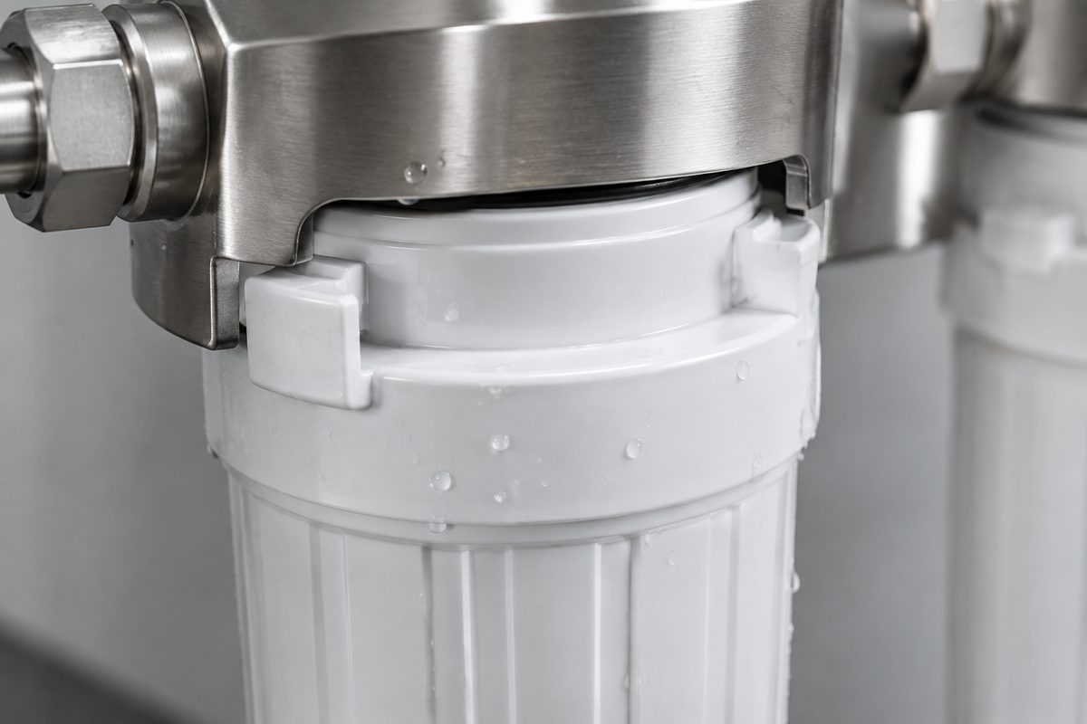twist-lock bayonet water filter cartridge mounting head