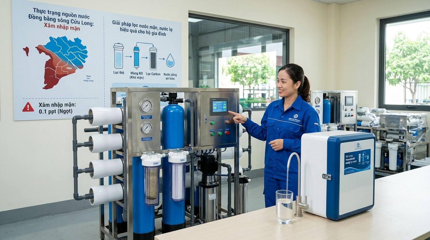 Thực trạng nguồn nước Đồng bằng sông Cửu Long: Giải pháp lọc nước mặn, nước lợ hiệu quả cho hộ gia đình | ONEMI