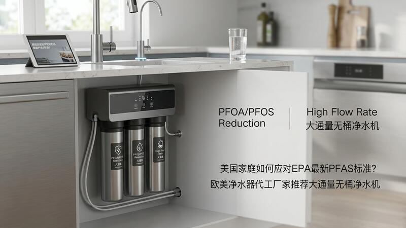 美国家庭如何应对EPA最新PFAS标准？欧美净水器代工厂家推荐大通量无桶净水机