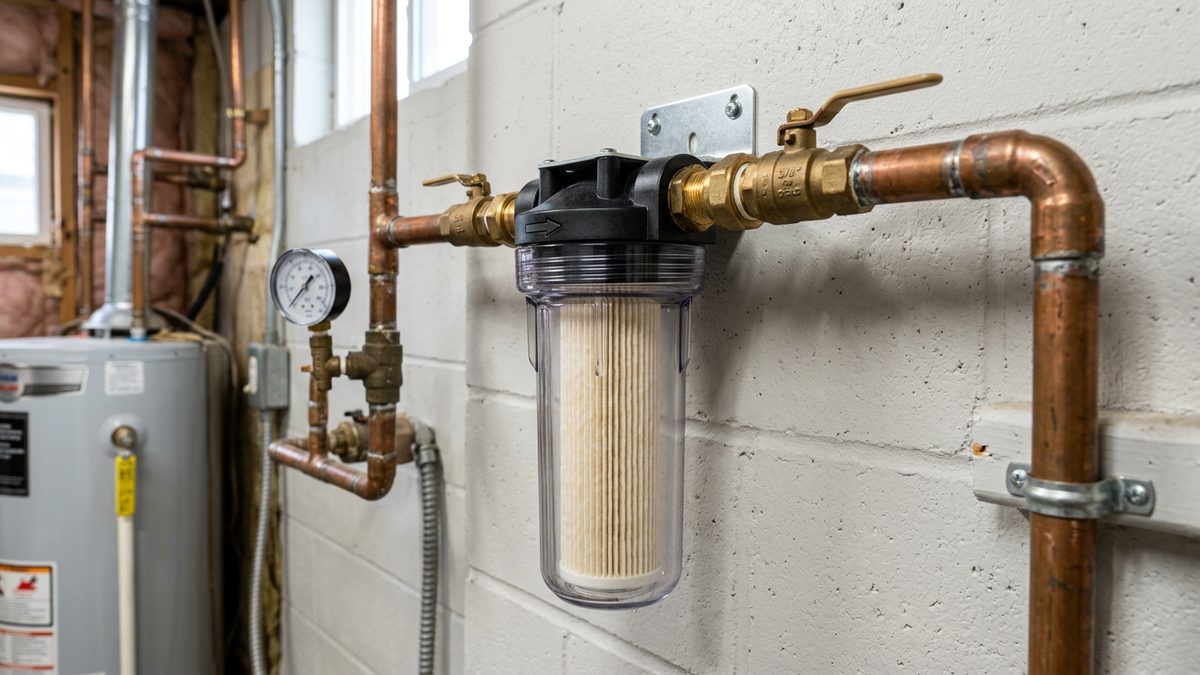 whole house sediment pre-filter at main water inlet