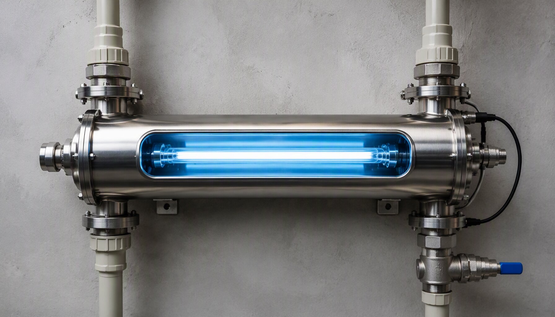 UV water sterilizer stainless chamber with UVC lamp