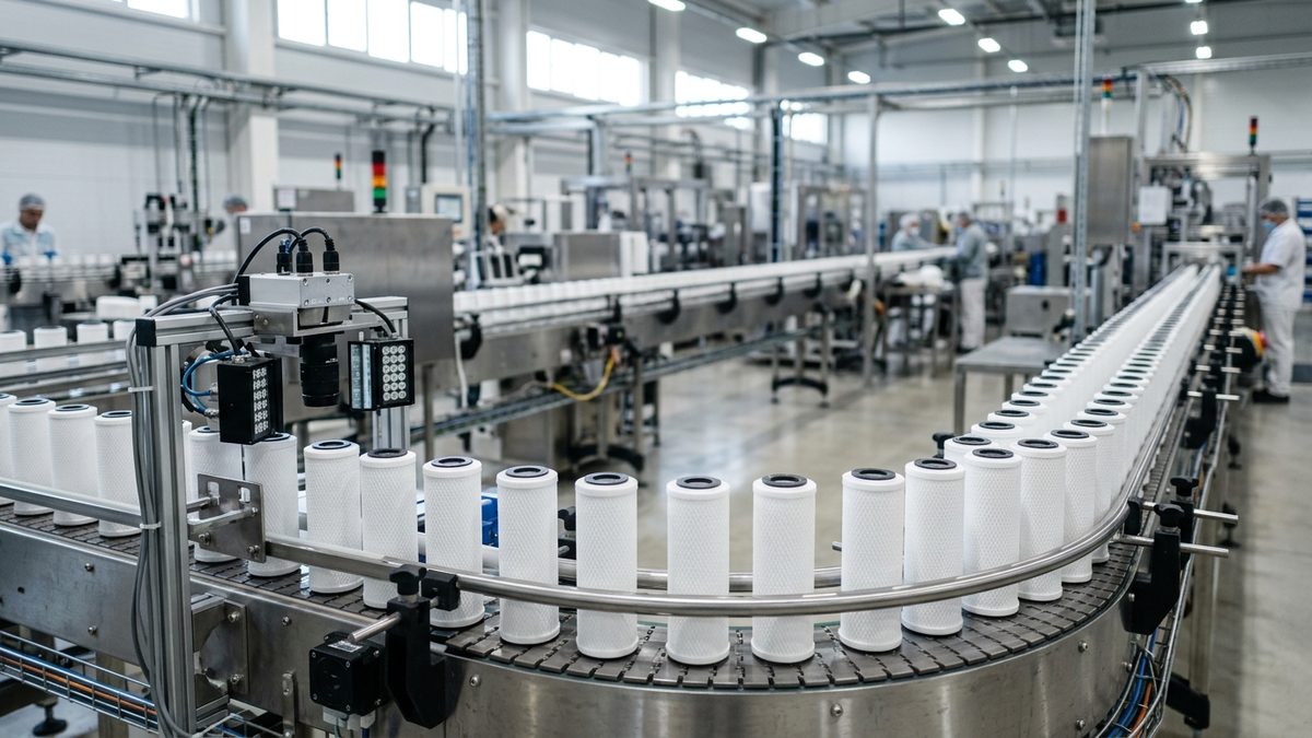 water filter cartridge production line quality inspection