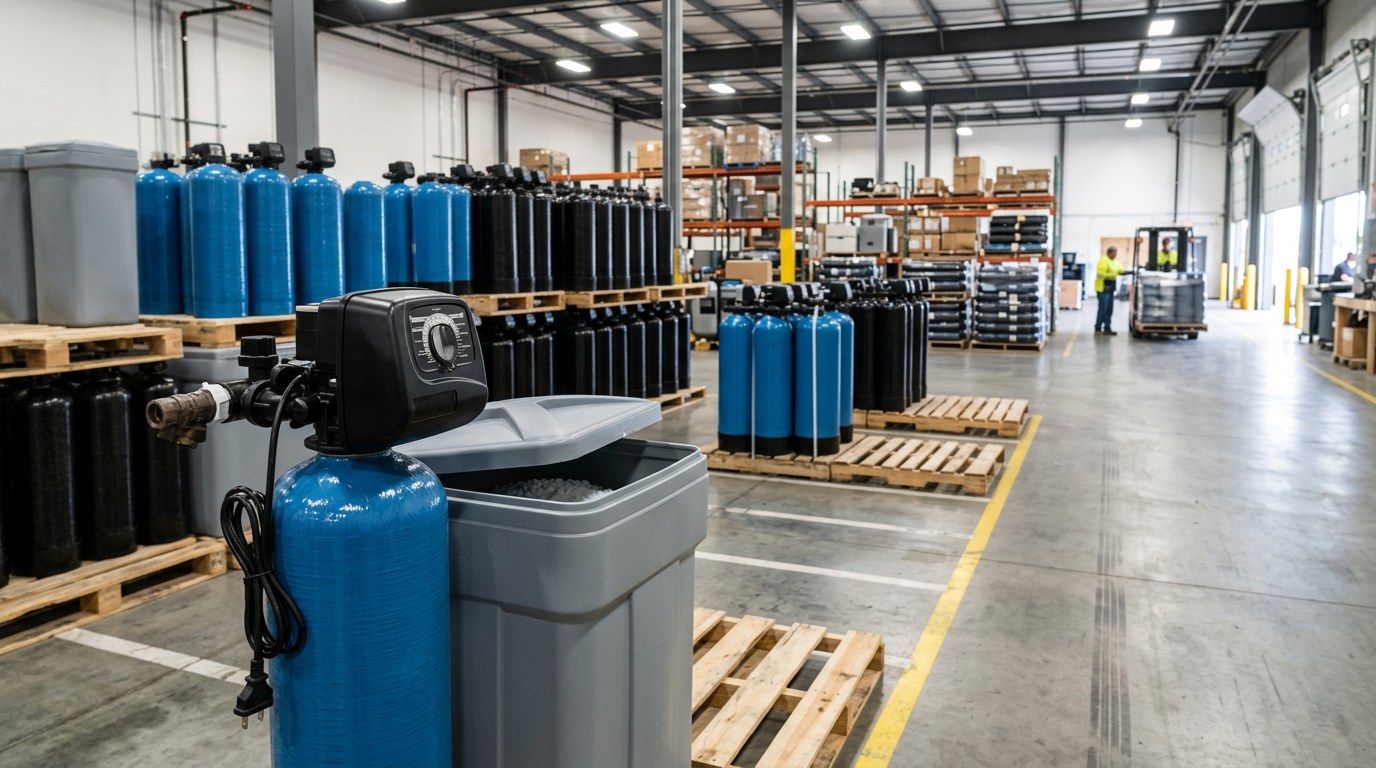 water softener control valve brine tank warehouse